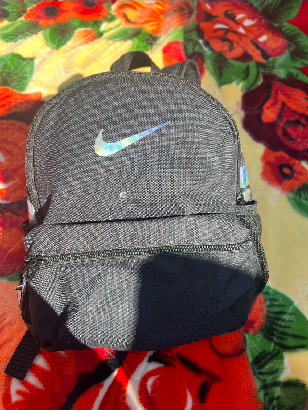 Nike Black Backpack with Iridescent Swoosh